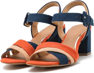 Women Rainbow Heeled Sandals Open Peep Round Toe Ankle Strap Pumps Suede Chunky Block Heels Sandals Multicolored Strappy Summer Dress Shoes Buckle Wedding Party Office Elegant 4-11 M US