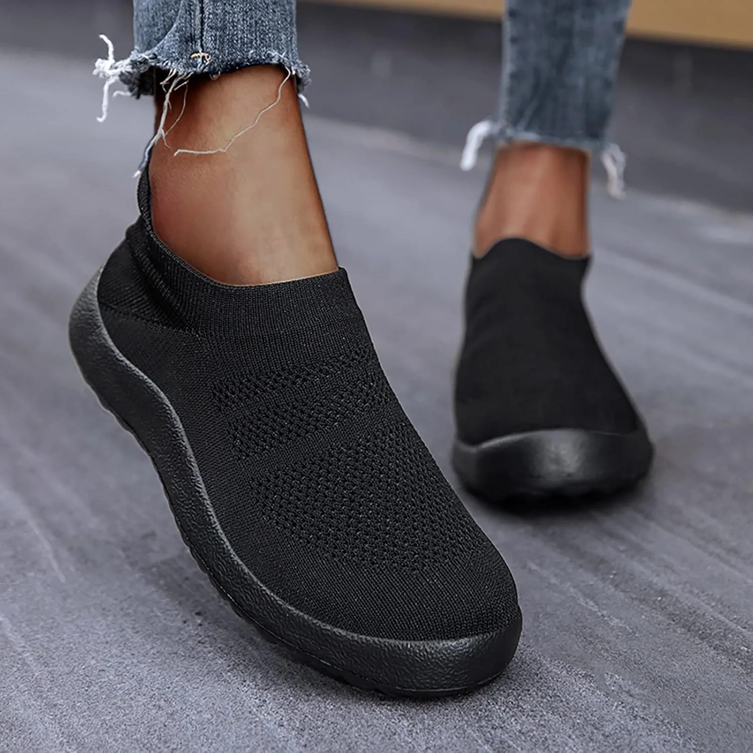 Women Sneakers Black and White Women's Slip On Shoes Size 10 Wide Width Womens Hiking Shoes with Arch Support Trendy Wedge Sneakers for Women 2023 Slip On Sneakers Woman