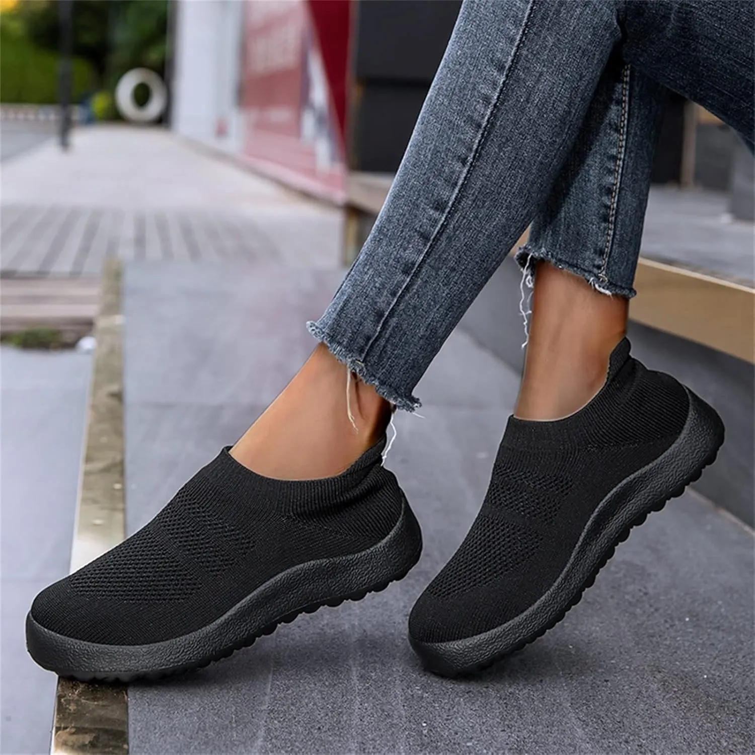 Women Sneakers Black and White Women's Slip On Shoes Size 10 Wide Width Womens Hiking Shoes with Arch Support Trendy Wedge Sneakers for Women 2023 Slip On Sneakers Woman
