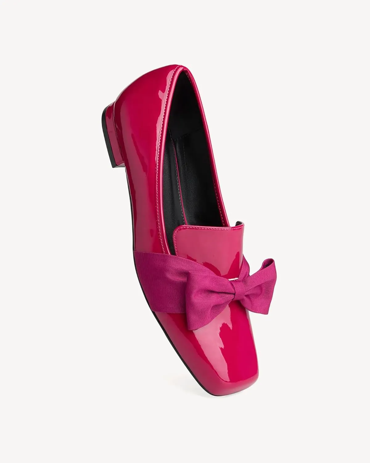 Women Square Toe Flat Loafers with Wide Last Daily, Large Size Dressy Shoe Slip On Flats Shoes