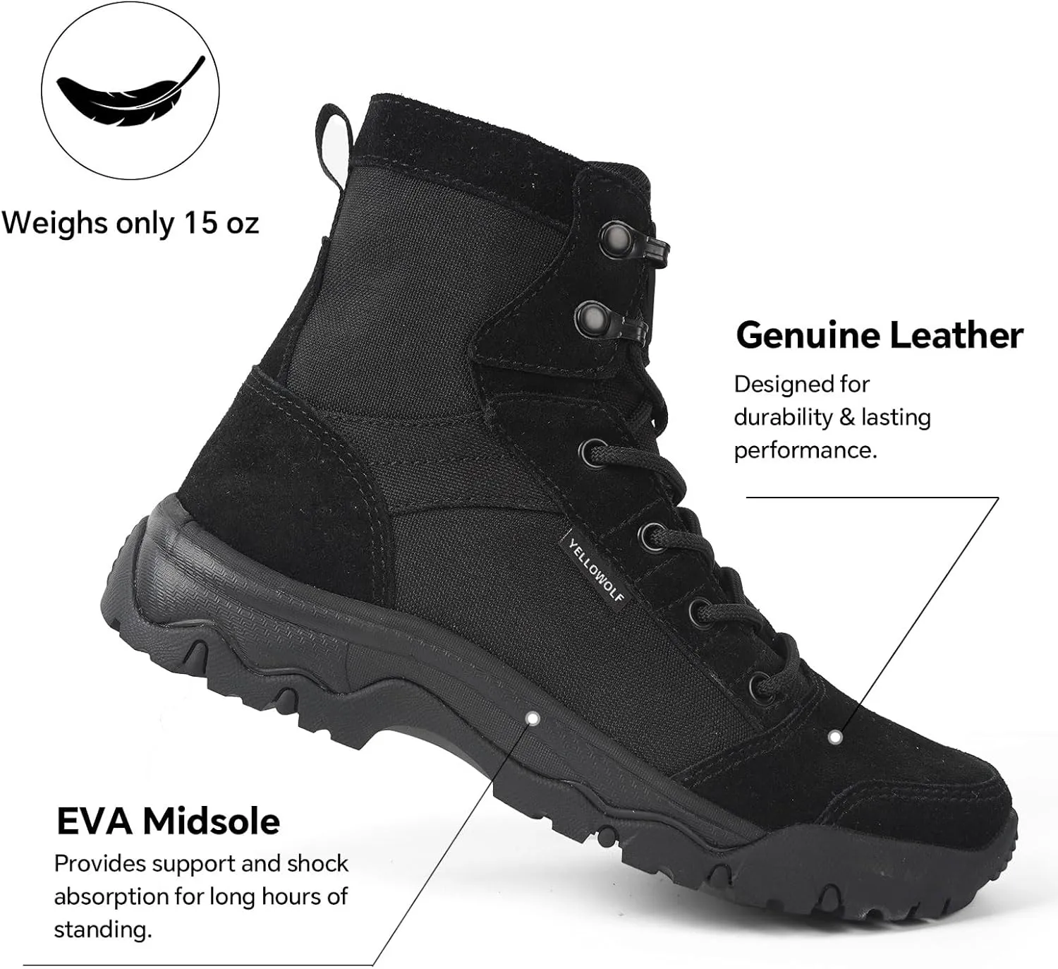 Women's 6 Inch Lightweight Tactical Combat Boots - Army Desert Boots