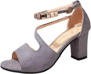 Women's Ankle Strap Dress Pump Low Chunky Heel Sandals Open Toe High Heels Cross Strappy Wedding Fishmouth Fashion Elegant Sandal Comfortable Lightweight Beach Travel Orthopedic Shoes 2025