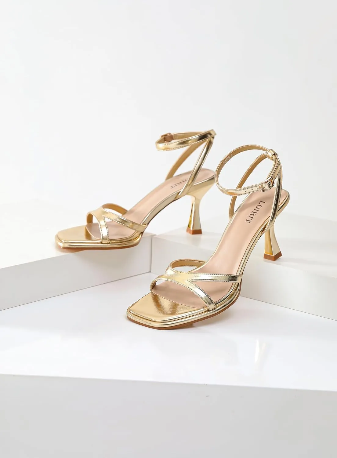 Women's Ankle Strap High Heel Sandals, Square Open Toe Chunky Heel High Heels, Suitable For Daily Party Wedding Wear