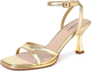 Women's Ankle Strap High Heel Sandals, Square Open Toe Chunky Heel High Heels, Suitable For Daily Party Wedding Wear