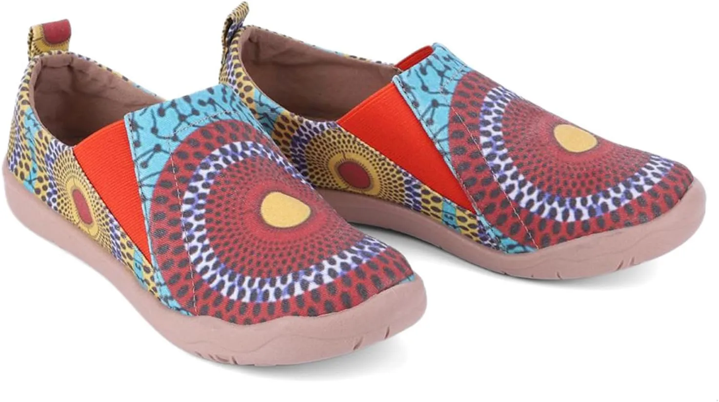 Women's Art Painted Casual Loafers, Extra Wide Slip-on Diabetic Shoes for Women, Comfortable Canvas Arch Support Walking Shoes