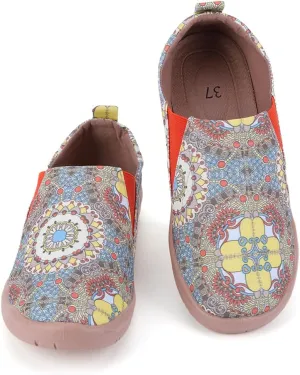 Women's Art Painted Casual Loafers Lightweight Slip On Canvas Walking Shoes Casual Flat Shoes Comfortable Boat Shoes Ladies Travel Shoes