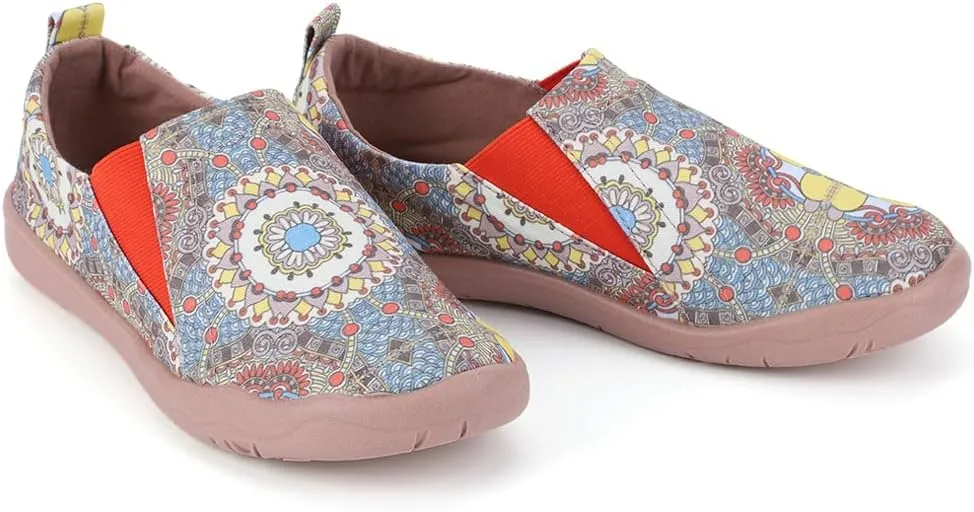 Women's Art Painted Casual Loafers Lightweight Slip On Canvas Walking Shoes Casual Flat Shoes Comfortable Boat Shoes Ladies Travel Shoes