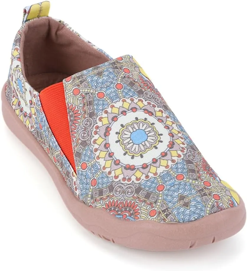 Women's Art Painted Casual Loafers Lightweight Slip On Canvas Walking Shoes Casual Flat Shoes Comfortable Boat Shoes Ladies Travel Shoes