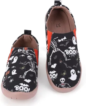 Women's Art Painted Casual Loafers Lightweight Slip On Canvas Walking Shoes Casual Flat Shoes Comfortable Boat Shoes Ladies Travel Shoes