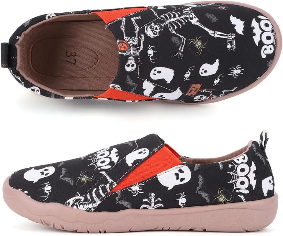 Women's Art Painted Casual Loafers Lightweight Slip On Canvas Walking Shoes Casual Flat Shoes Comfortable Boat Shoes Ladies Travel Shoes