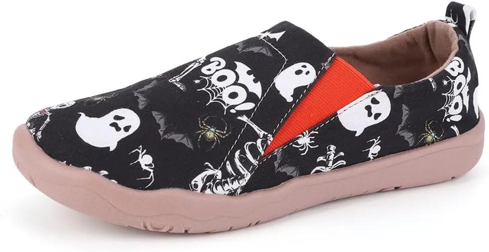 Women's Art Painted Casual Loafers Lightweight Slip On Canvas Walking Shoes Casual Flat Shoes Comfortable Boat Shoes Ladies Travel Shoes