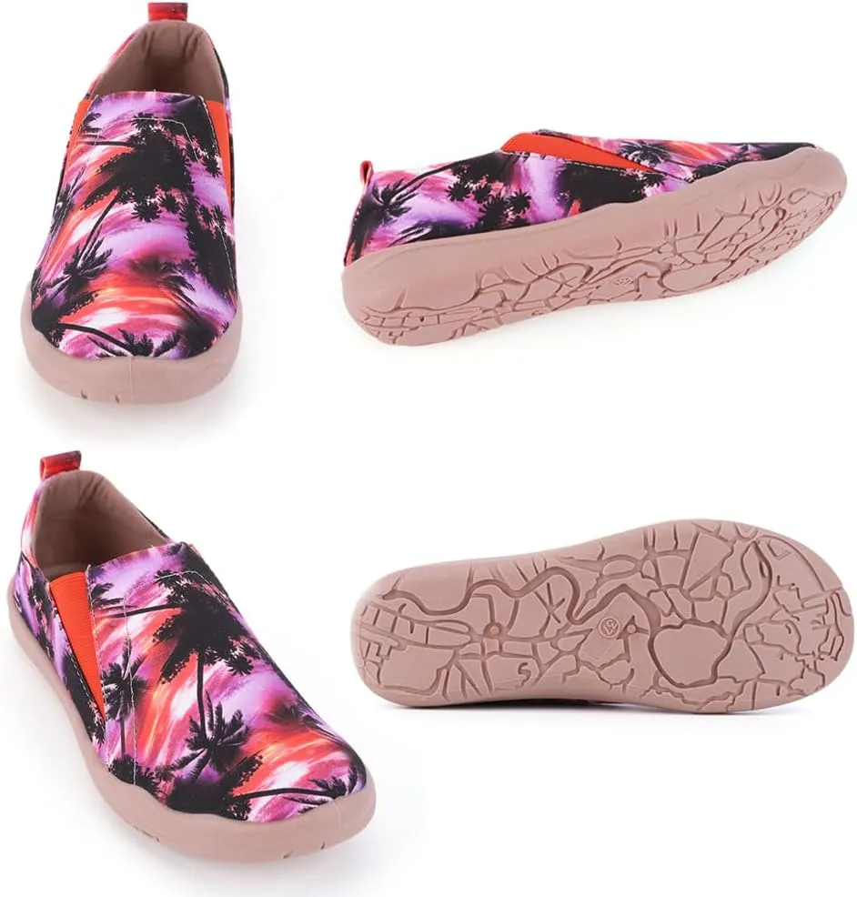 Women's Art Painted Casual Loafers Lightweight Slip On Canvas Walking Shoes Casual Flat Shoes Comfortable Boat Shoes Ladies Travel Shoes