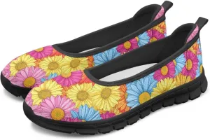 Women's Art Pattern Slip-On Sneakers Casual Low-Top Flat Dress Shoes Lightweight Soft Shoes Ladies Non-Slip Workout Holiday Shoes US Size 6-11
