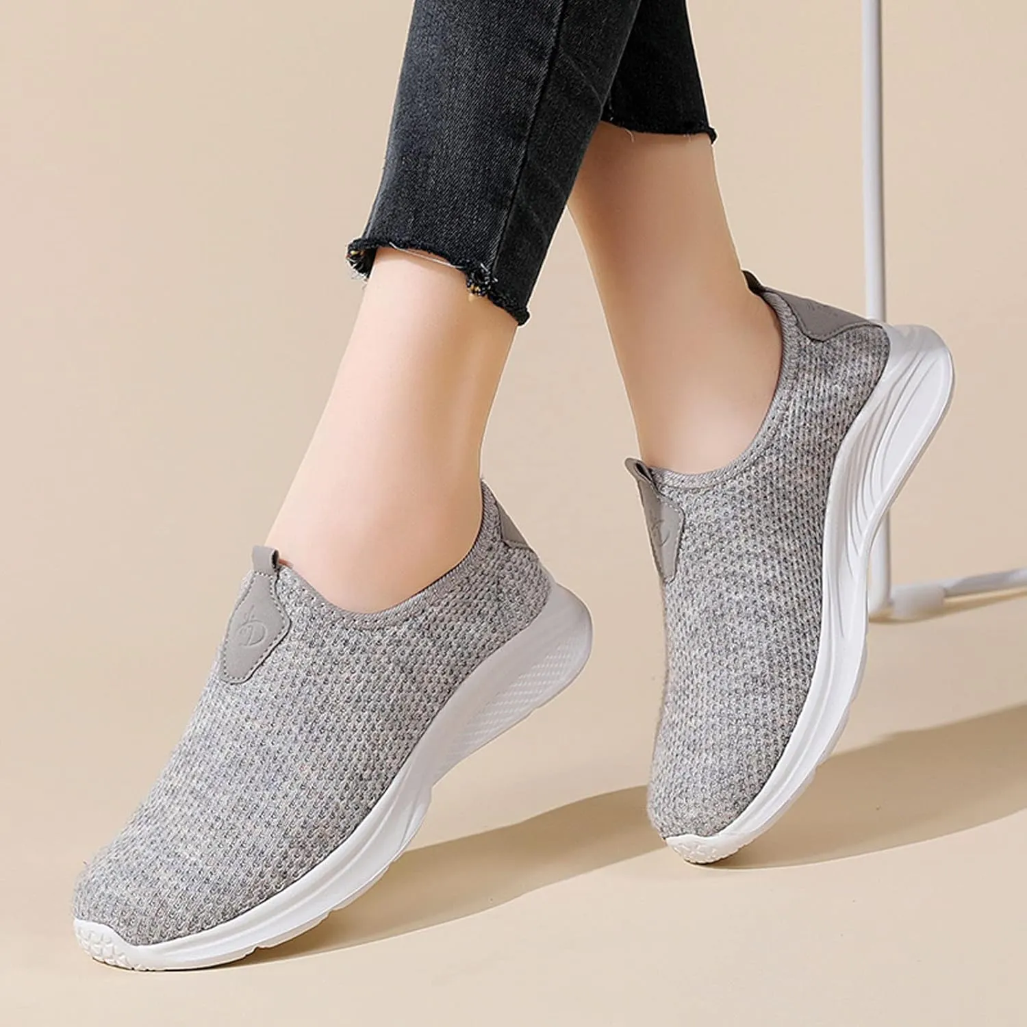 Women's Athletic Walking Shoes Slip On Casual Mesh Slip On Shoes Women Arch Support Ladies Shoes Casual Walking Sneakers Platform Tennis Shoe Loafers Shoe