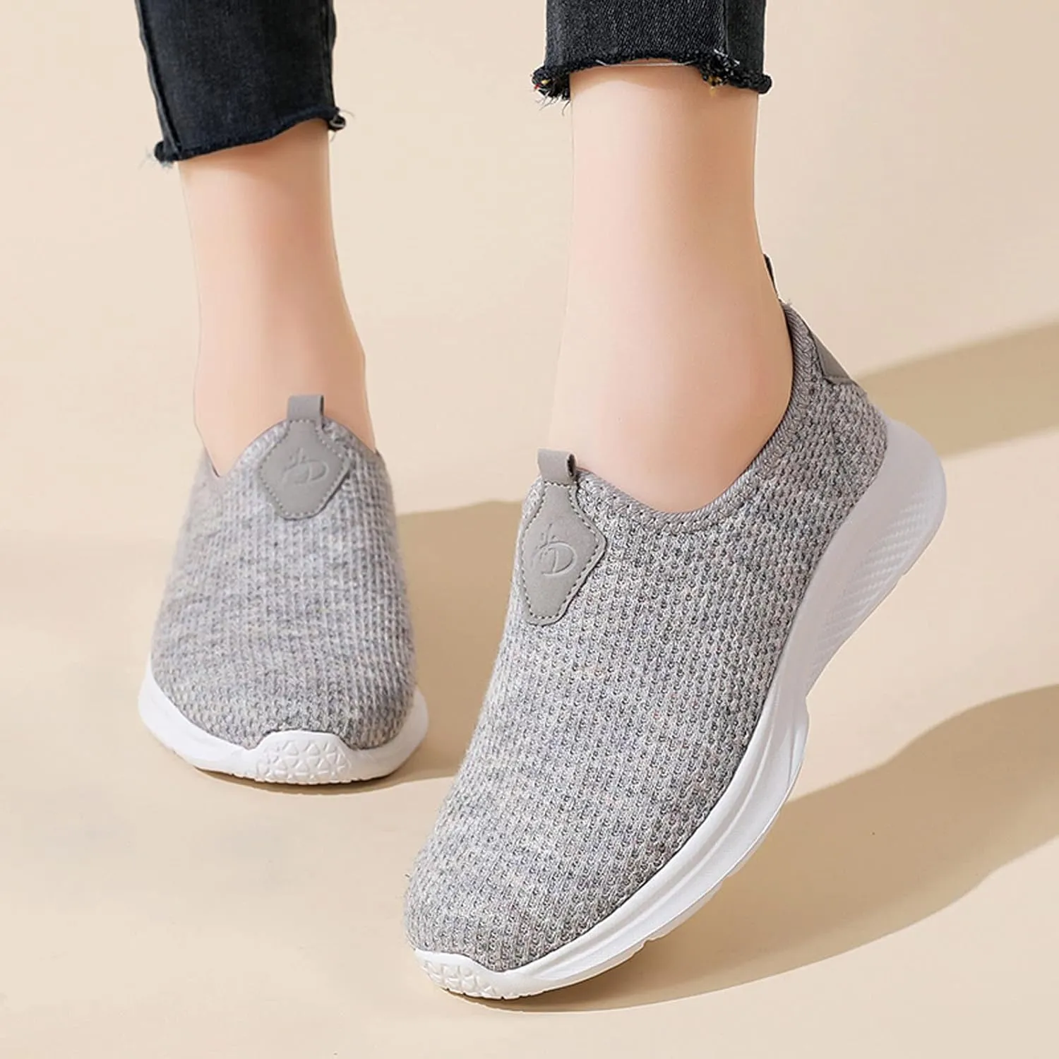 Women's Athletic Walking Shoes Slip On Casual Mesh Slip On Shoes Women Arch Support Ladies Shoes Casual Walking Sneakers Platform Tennis Shoe Loafers Shoe