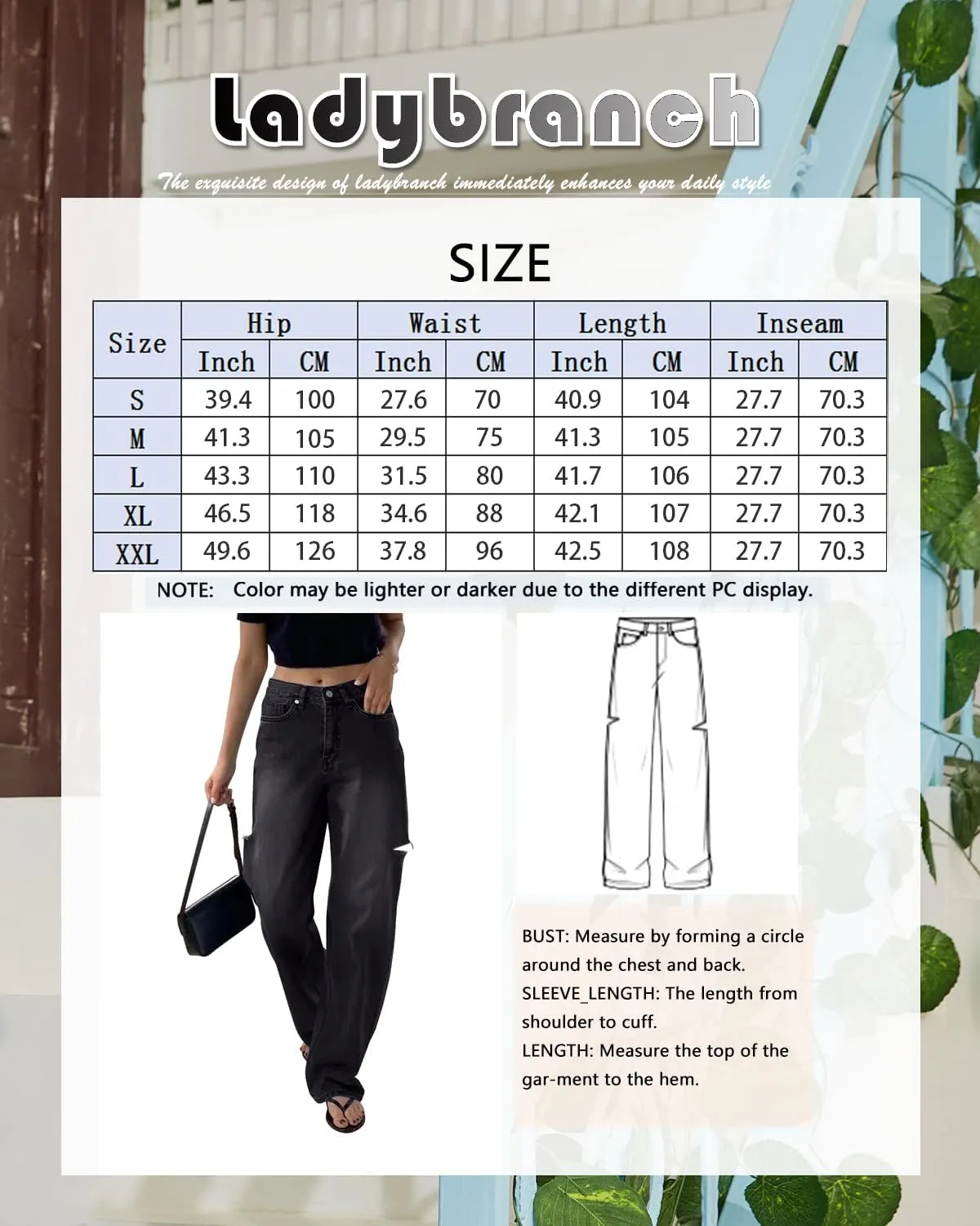 Women's Baggy Boyfriend Jeans Vintage Wide Leg Mid Rise Barrel Denim Pants