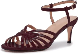 Women's Black and Gold Heels – Strappy Patent Leather Open Toe Sandals with Ankle Strap – Elegant High Heels for Party, Wedding, or Evening