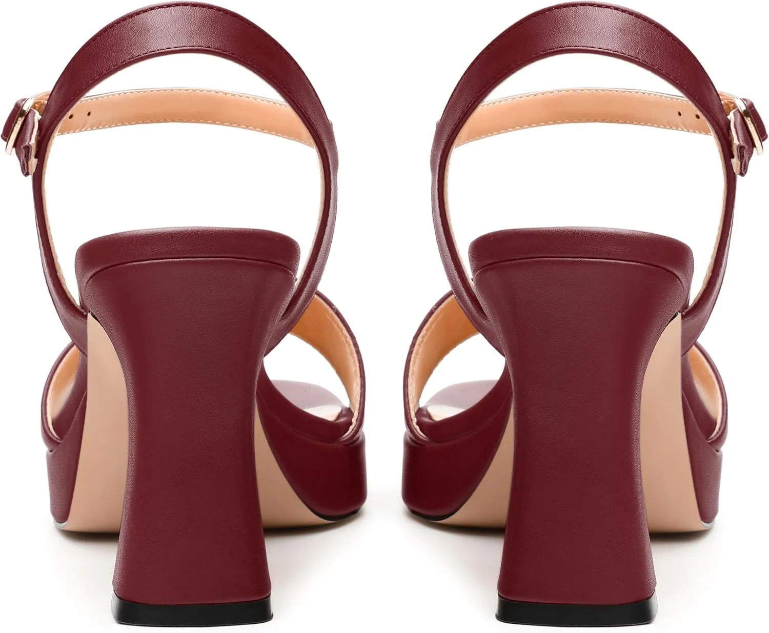 Womens Block High Heel Platform Sandals, Open Toe Ankle Strap Comfort Sandals, Womens Dressy Sandals