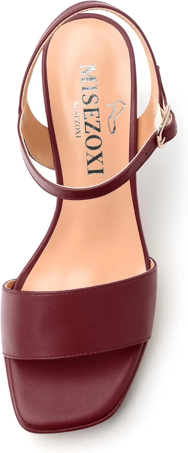 Womens Block High Heel Platform Sandals, Open Toe Ankle Strap Comfort Sandals, Womens Dressy Sandals