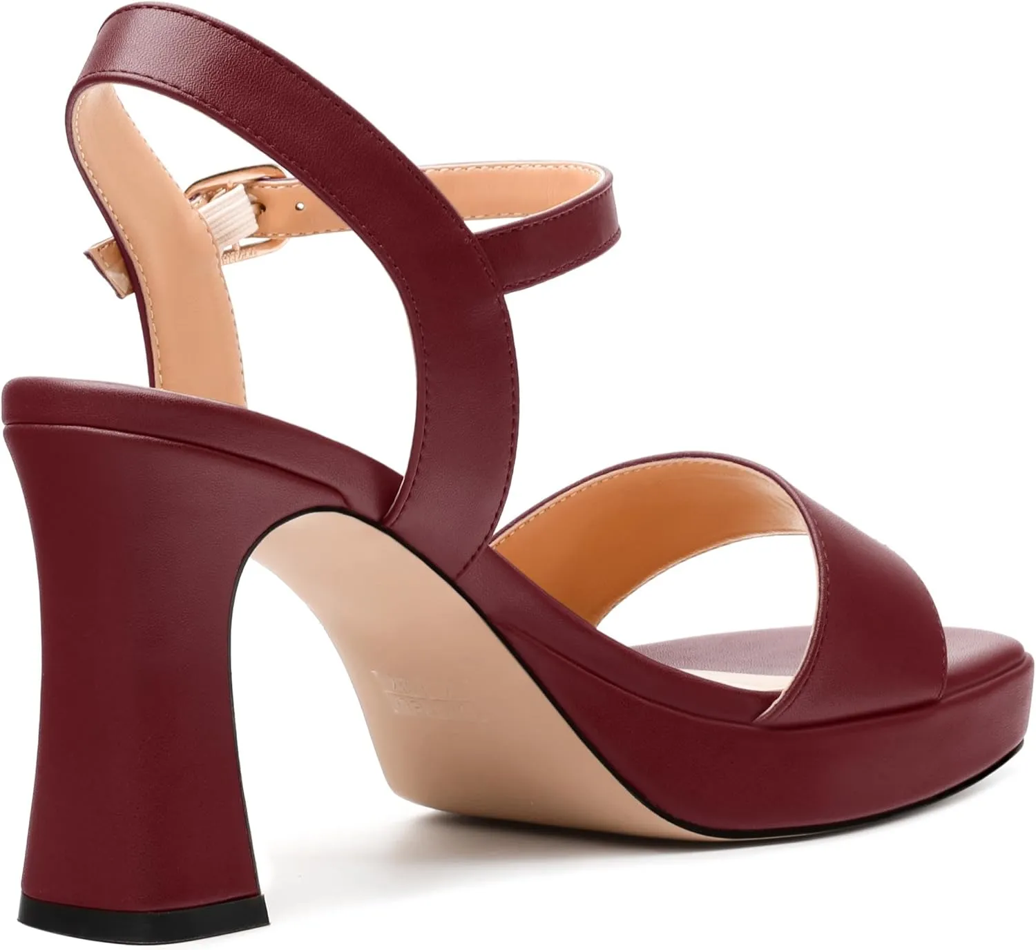 Womens Block High Heel Platform Sandals, Open Toe Ankle Strap Comfort Sandals, Womens Dressy Sandals