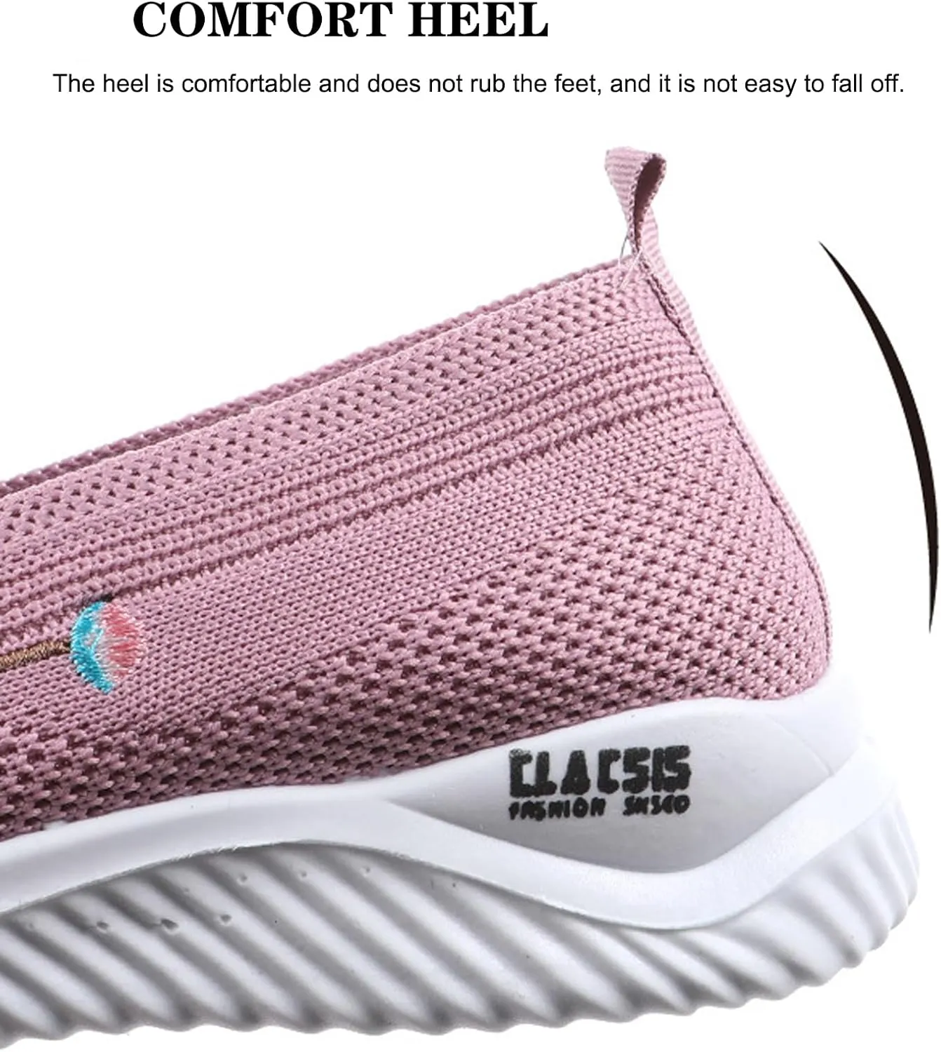 Women's Breathable Mesh Embroidered Walking Shoes Lightweight Comfortable Non-Slip Sneakers Casual Fashion Slip On Soft Sole Tennis Shoes Loafers