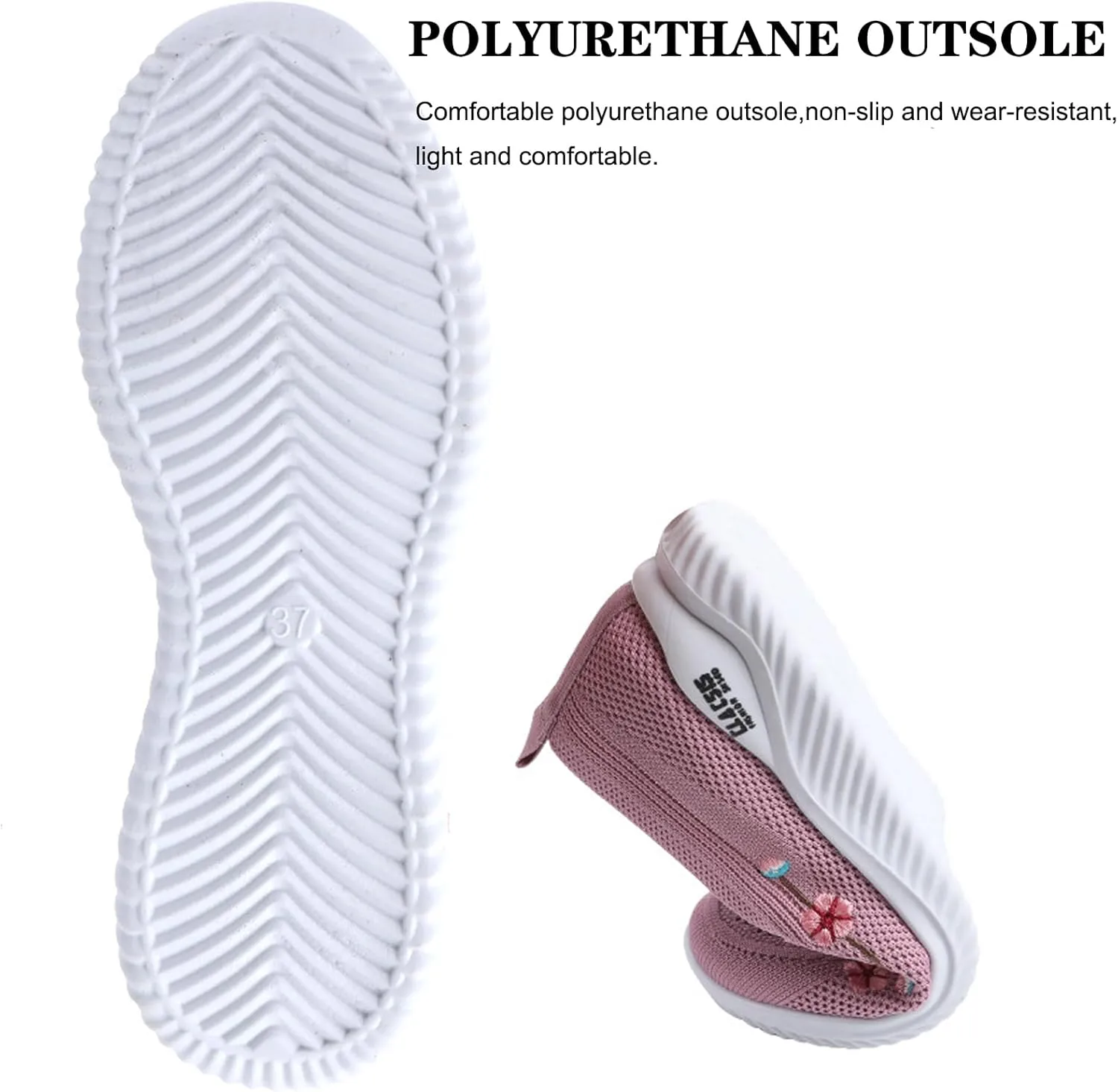 Women's Breathable Mesh Embroidered Walking Shoes Lightweight Comfortable Non-Slip Sneakers Casual Fashion Slip On Soft Sole Tennis Shoes Loafers
