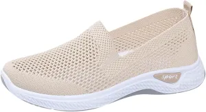 Womens Breathable Slip On Shoes Casual Comfortable Walking Sneakers Lightweight Canvas Flats Non Slip Loafers