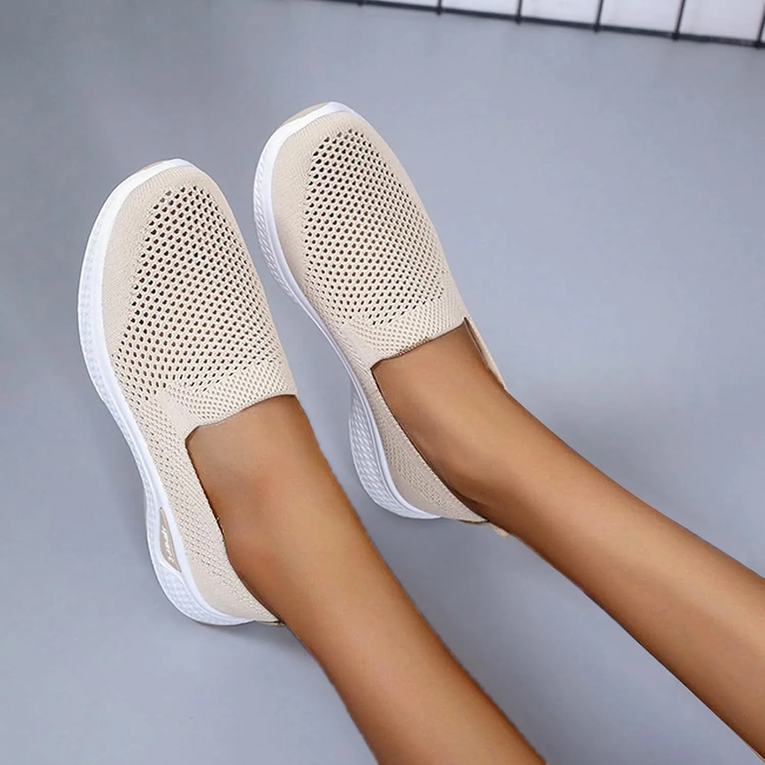 Womens Breathable Slip On Shoes Casual Comfortable Walking Sneakers Lightweight Canvas Flats Non Slip Loafers