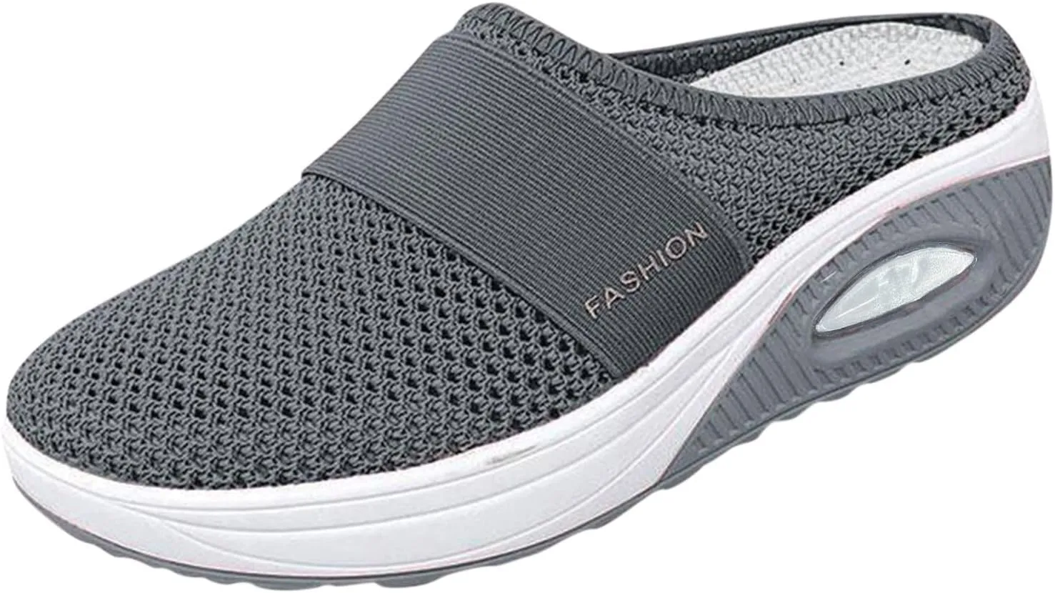 Women's Breathable Walking Mules Shoes - Lightweight Garden Clogs Casual Mesh Sneakers Open Back Slip-on House Shoes