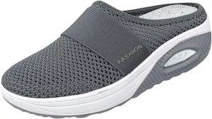 Women's Breathable Walking Mules Shoes - Lightweight Garden Clogs Casual Mesh Sneakers Open Back Slip-on House Shoes