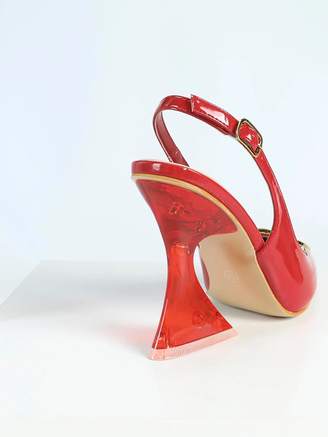 Women's Burgundy Patent Leather High-Heel Sandals | Pointed-Toe Slingback Pumps with Rose-Gold Heel | Elegant Banquet Business Shoes | 2025 Trendy Dress Heels