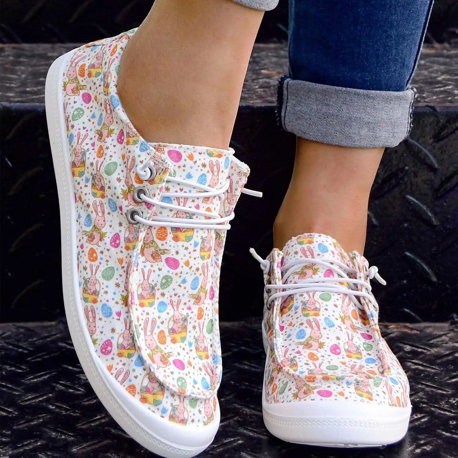 Women's Canvas Shoes,Halloween Pumpkin Ghost Print Flat Sports Shoes for Women Breathable Women's Shoes