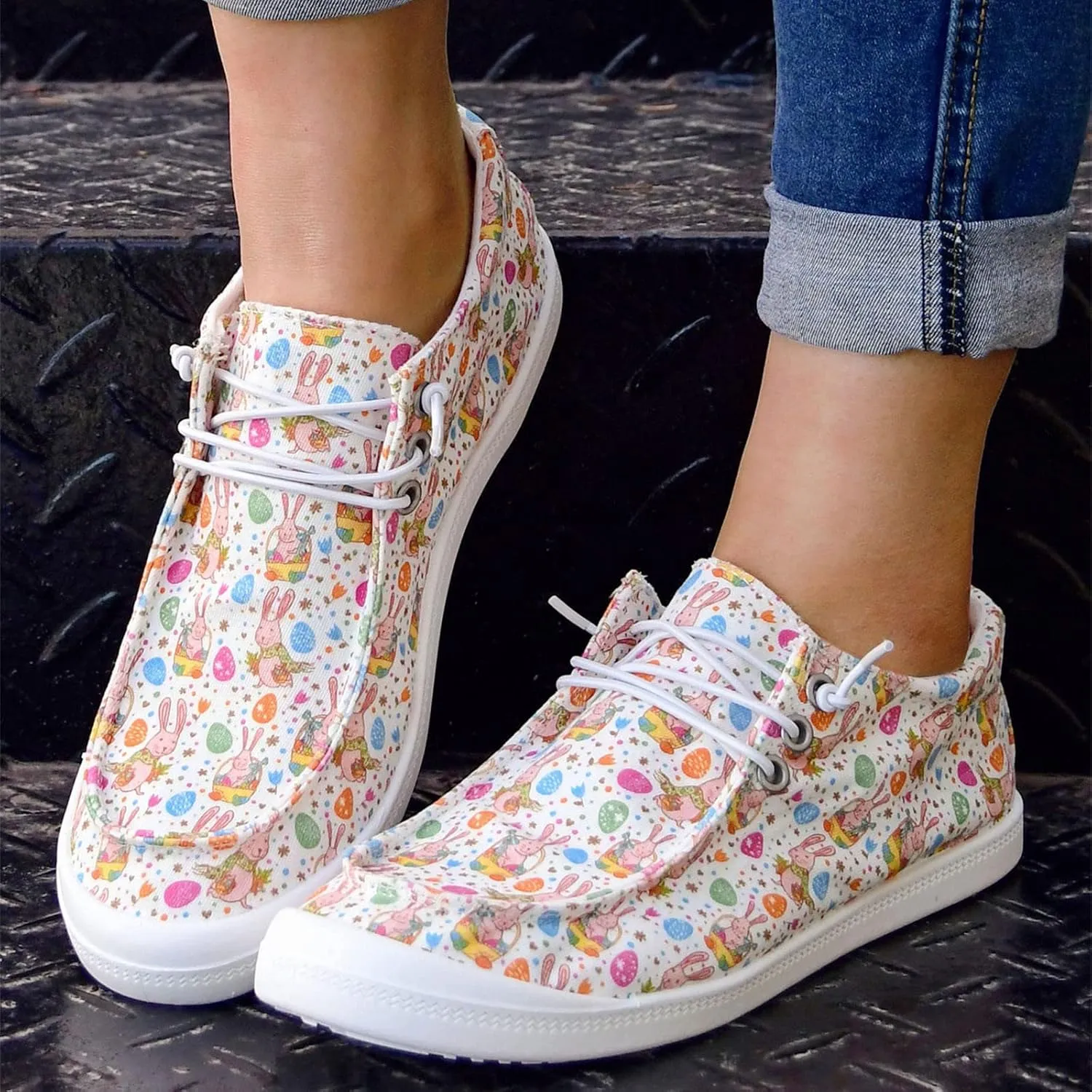 Women's Canvas Shoes,Halloween Pumpkin Ghost Print Flat Sports Shoes for Women Breathable Women's Shoes