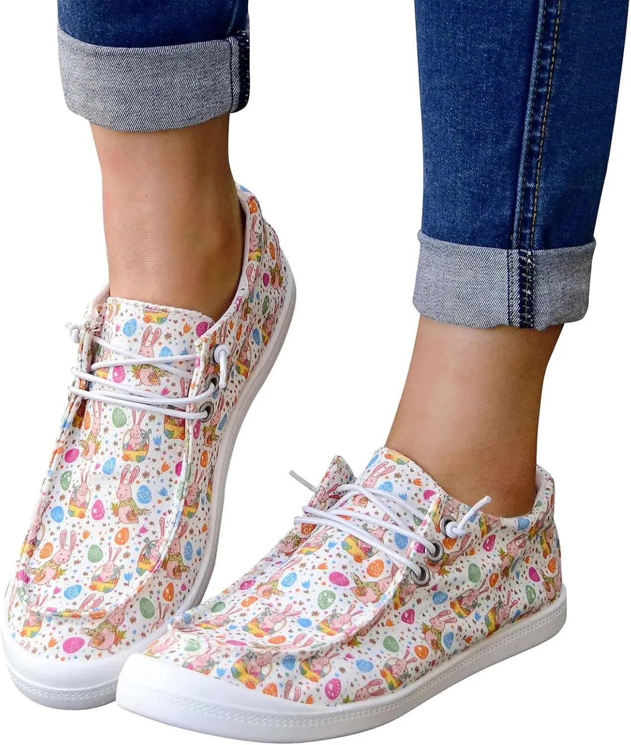 Women's Canvas Shoes,Halloween Pumpkin Ghost Print Flat Sports Shoes for Women Breathable Women's Shoes