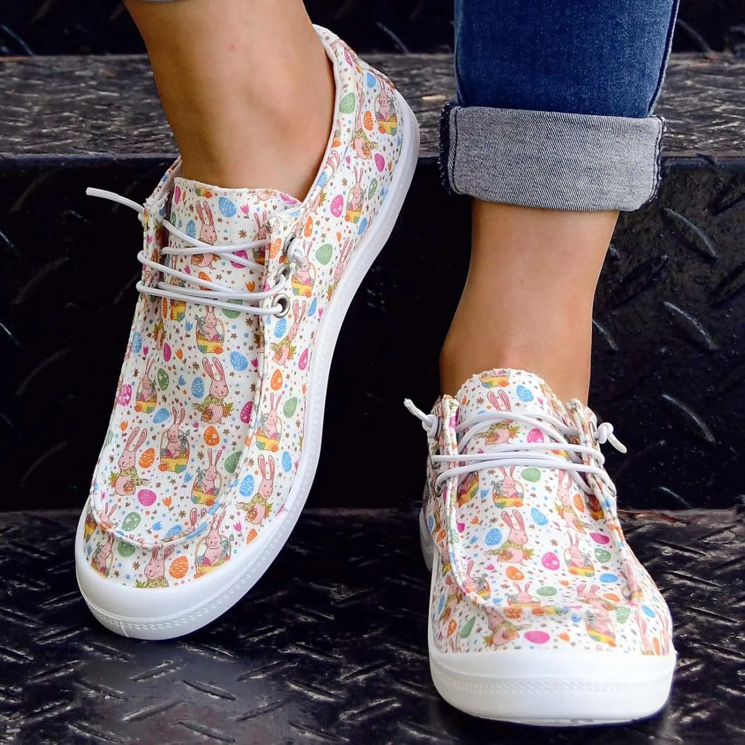 Women's Canvas Shoes,Halloween Pumpkin Ghost Print Flat Sports Shoes for Women Breathable Women's Shoes