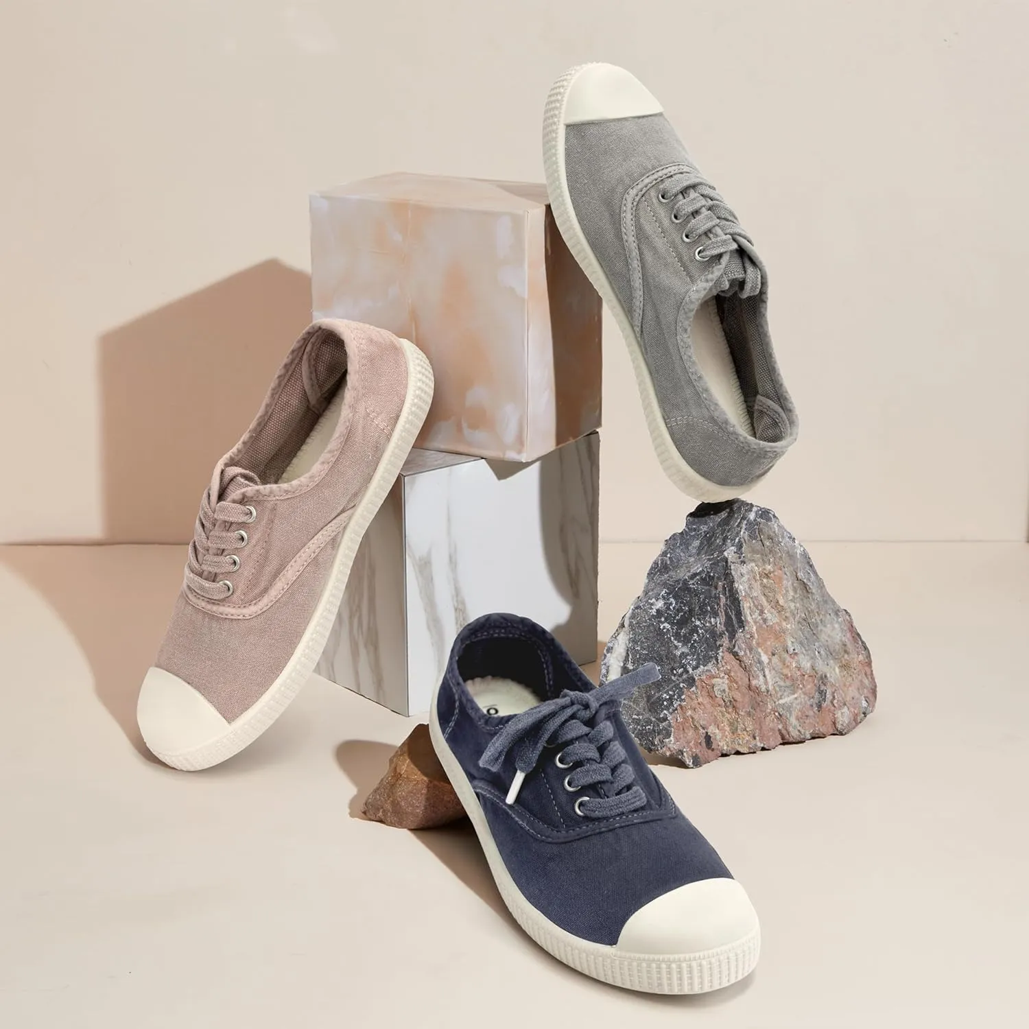 Women's Canvas Slip On Fashion Sneakers for Women Flats Lightweight Comfortable Casual Shoes Pink Grey Navy