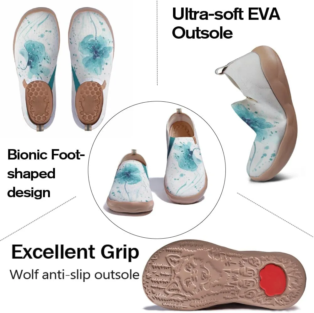 Women's Casual Sneakers Lightweight Walking Slip On Shoes Art Painted Knitted Travel Loafers