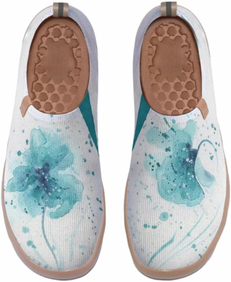 Women's Casual Sneakers Lightweight Walking Slip On Shoes Art Painted Knitted Travel Loafers