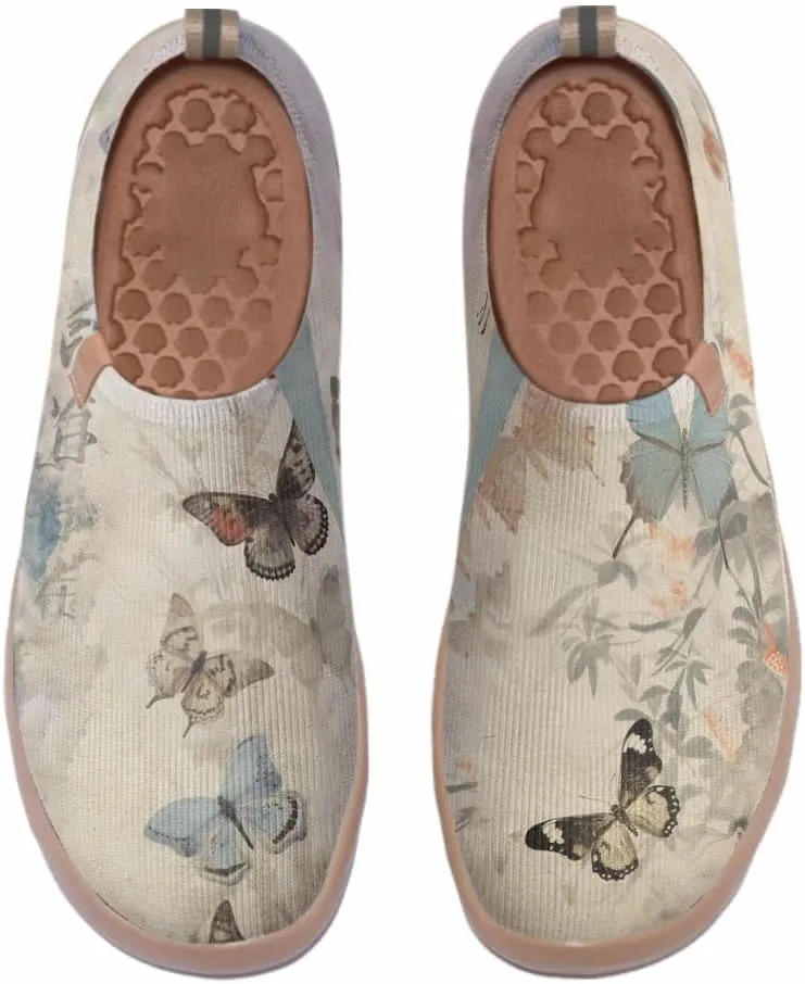 Women's Casual Sneakers Lightweight Walking Slip On Shoes Art Painted Knitted Travel Loafers