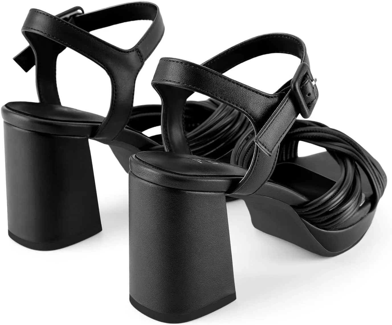 Women's Chunky Platform Heels Baby Pink Block Heeled Sandals Round Open Toe Comfy Bow Heels Slingback Sandal Wedding Party Shoes for Ladies Stylish Cute Summer