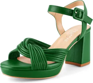 Women's Chunky Platform Heels Baby Pink Block Heeled Sandals Round Open Toe Comfy Bow Heels Slingback Sandal Wedding Party Shoes for Ladies Stylish Cute Summer