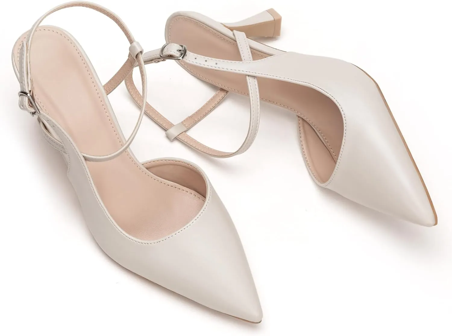 Women's Close Pointed Toe Strappy High Heels Stiletto Slingback Pumps Elegant D'Orsay Dress Wedding Party Shoes