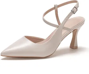 Women's Close Pointed Toe Strappy High Heels Stiletto Slingback Pumps Elegant D'Orsay Dress Wedding Party Shoes