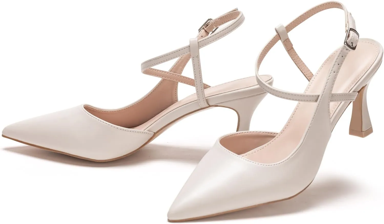 Women's Close Pointed Toe Strappy High Heels Stiletto Slingback Pumps Elegant D'Orsay Dress Wedding Party Shoes