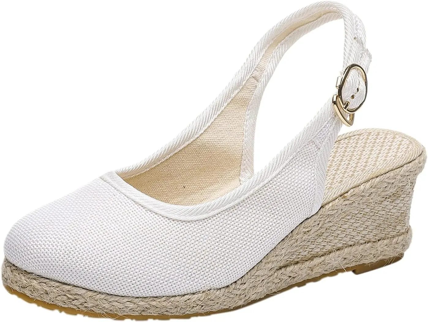 Womens Closed Toe Espadrille Wedge Heels Sandals 2025 Retro Casual Ankle Strap Platform Wedges Summer Canvas Wide Width Sandal Pumps Low Rounded Elegant Working Espadrilles Shoes Heel Sandals