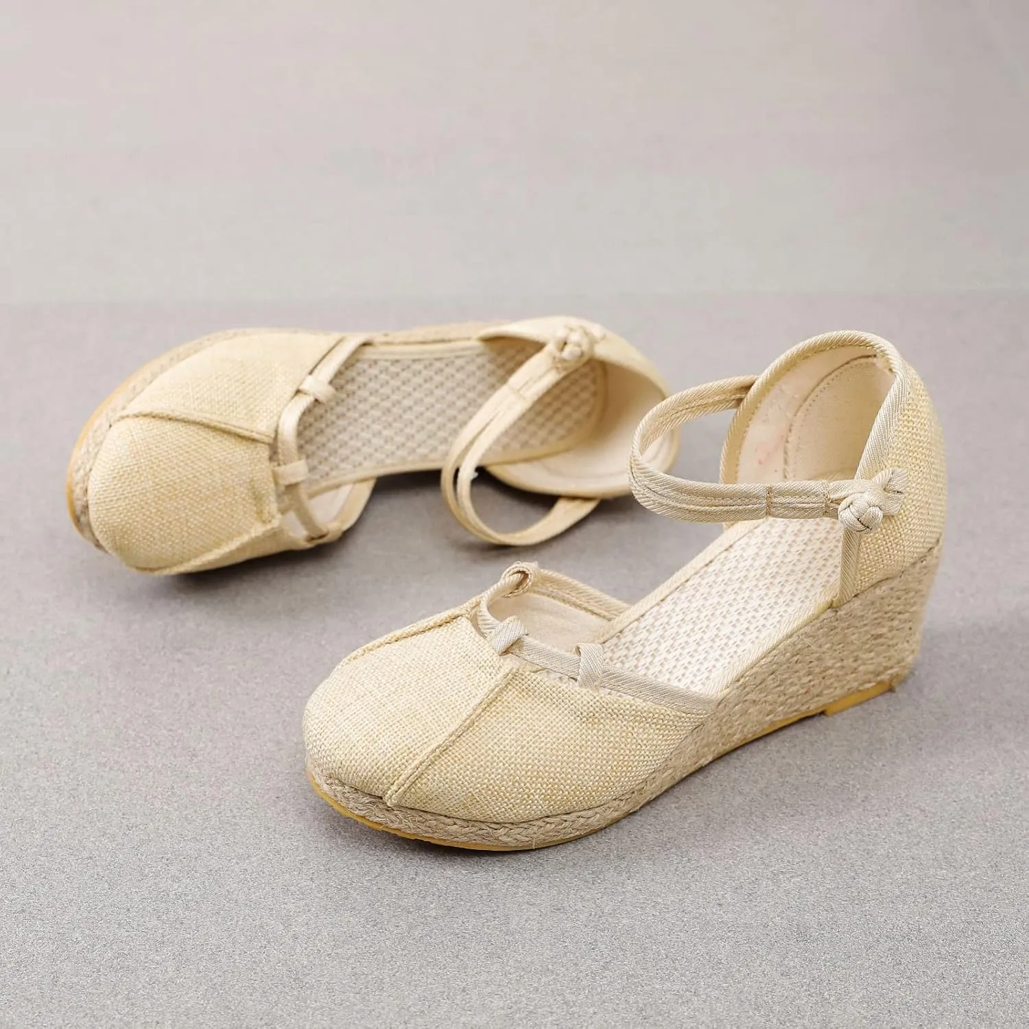 Womens Closed Toe Sandals Ankle Buckle Strap Sandals Dressy Espadrille Platform Wedge Sandal Fashion Comfortable Summer Shoes 2025 Beach Vacation Travel Shoes