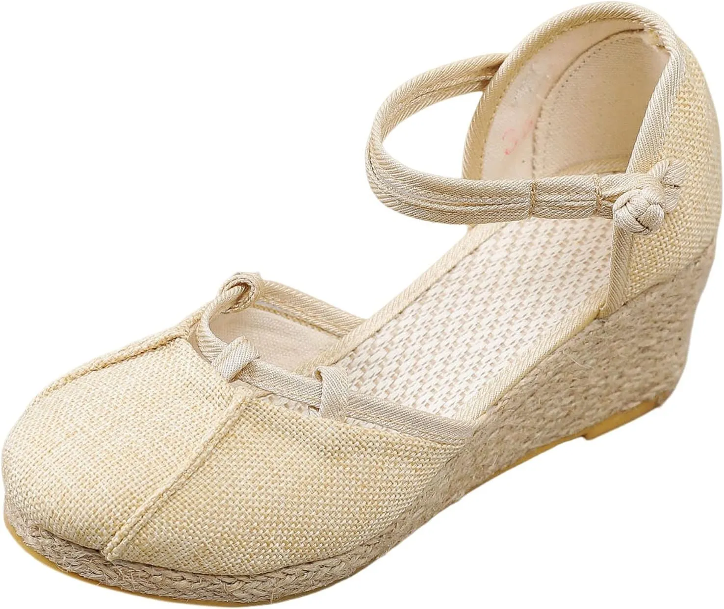 Womens Closed Toe Sandals Ankle Buckle Strap Sandals Dressy Espadrille Platform Wedge Sandal Fashion Comfortable Summer Shoes 2025 Beach Vacation Travel Shoes