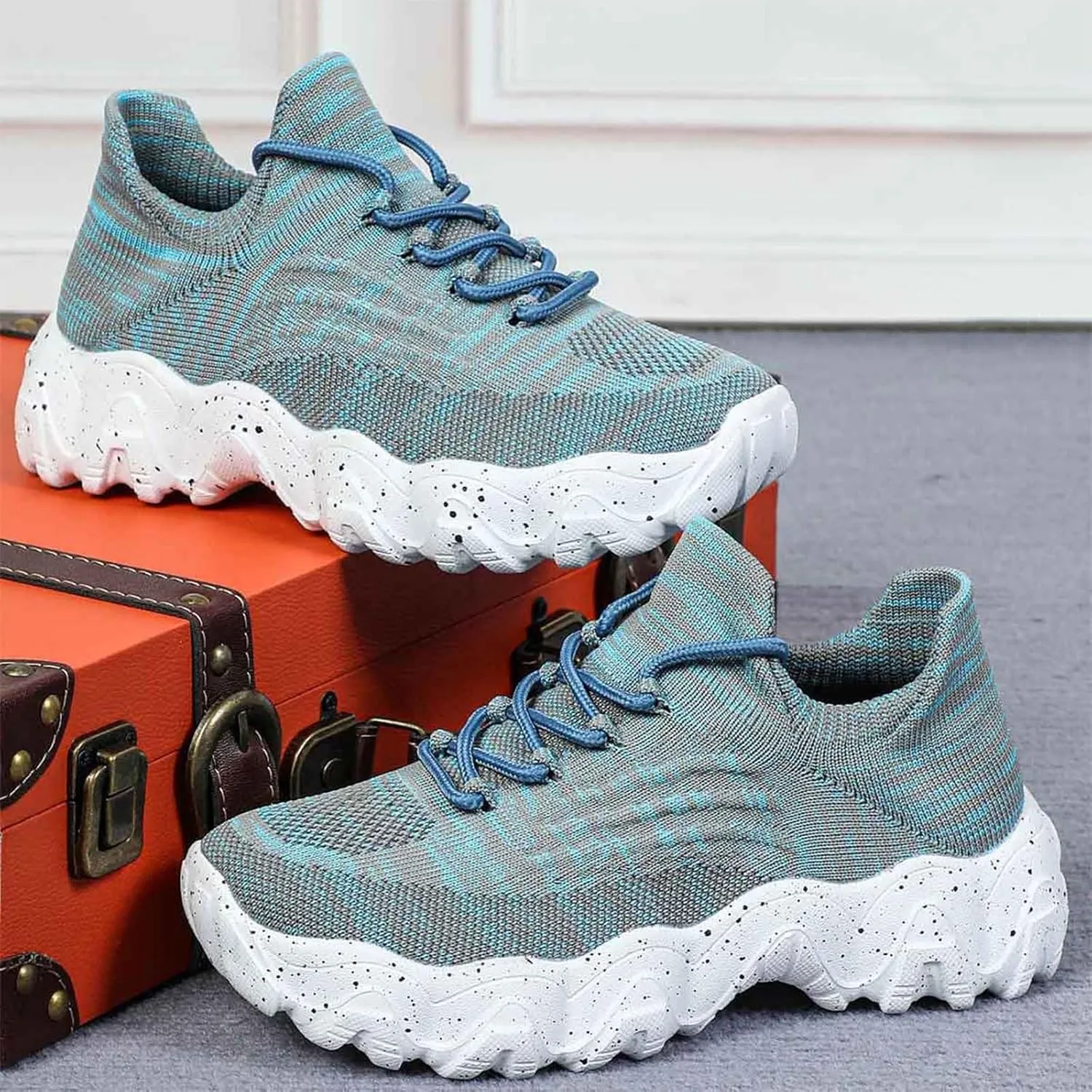 Women's Comfortable Breathable Knitted Sneakers,Ortho Pro Shoes for Women,Summer Lace Up Low Top Slip On Sneakers, Lightweight Mesh Running Shoes,Women's Mesh Orthopedic Sneakers