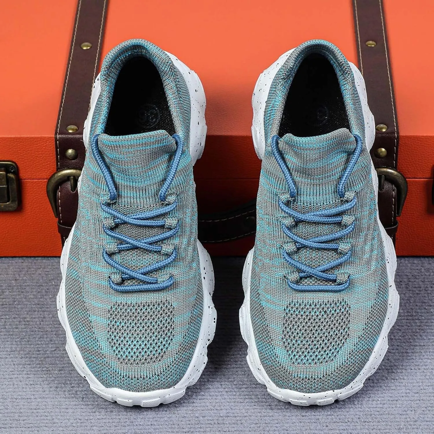 Women's Comfortable Breathable Knitted Sneakers,Ortho Pro Shoes for Women,Summer Lace Up Low Top Slip On Sneakers, Lightweight Mesh Running Shoes,Women's Mesh Orthopedic Sneakers