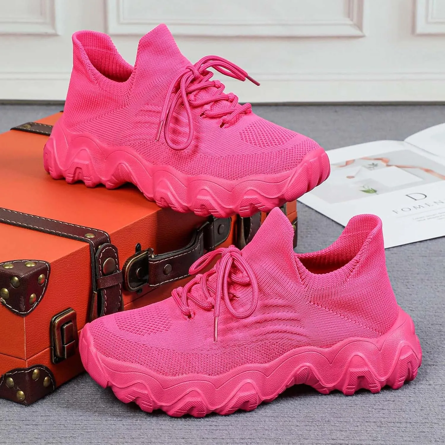 Women's Comfortable Breathable Knitted Sneakers,Ortho Pro Shoes for Women,Summer Lace Up Low Top Slip On Sneakers, Lightweight Mesh Running Shoes,Women's Mesh Orthopedic Sneakers